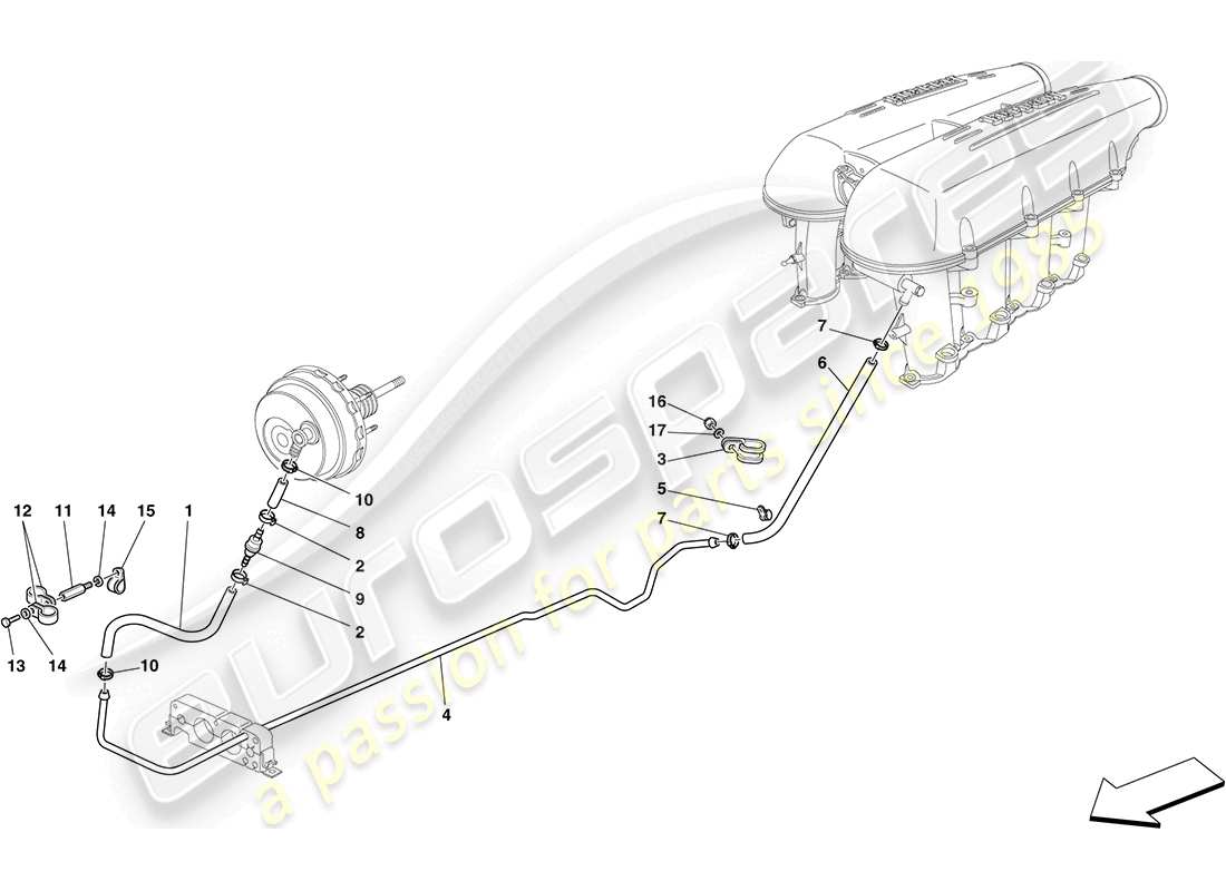 ferrari f430 coupe (rhd) sistema di servosterzo diagramma delle parti