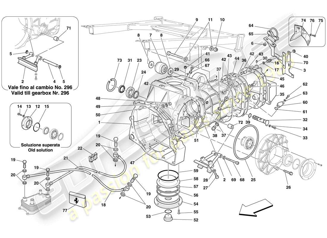 ferrari f430 spider (rhd) cambio - coperture diagramma delle parti