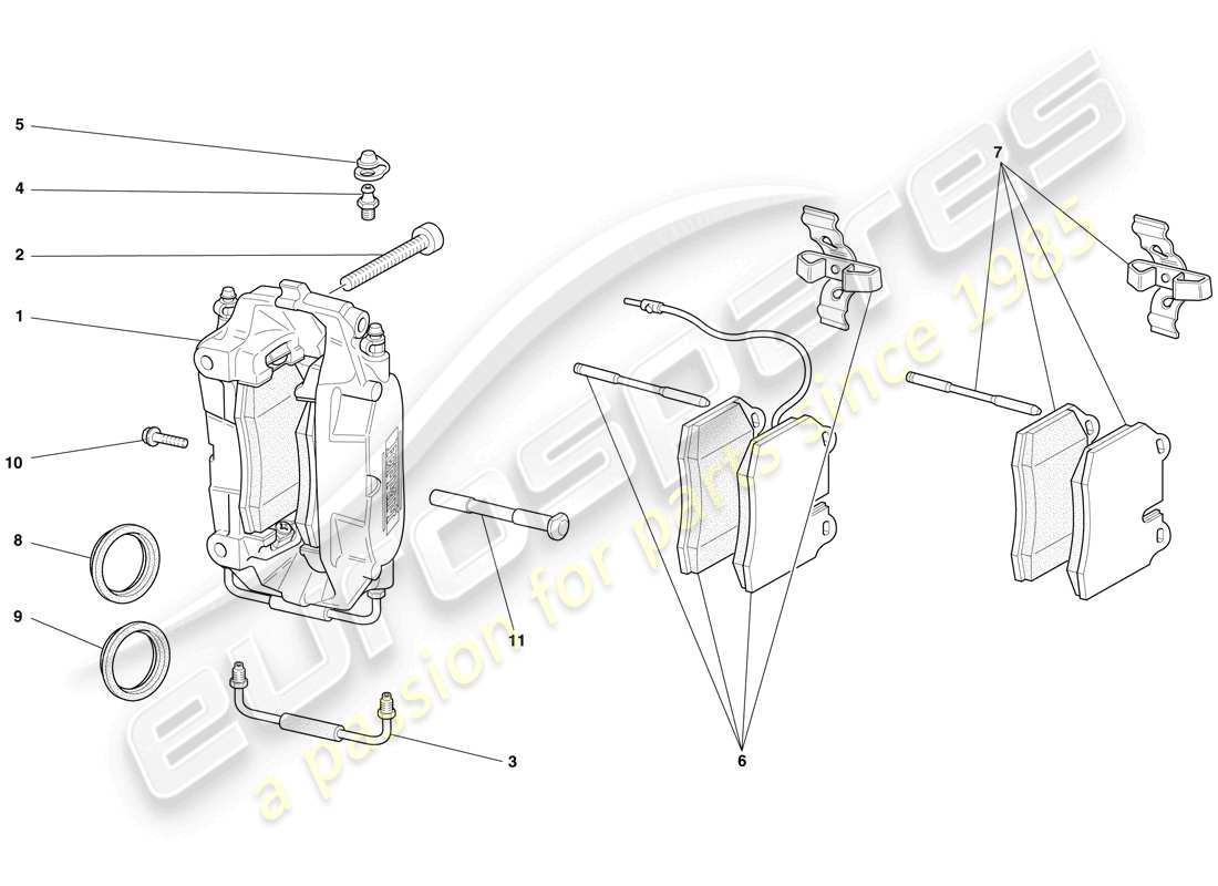 ferrari f430 spider (rhd) pinze freno anteriori e posteriori schema delle parti