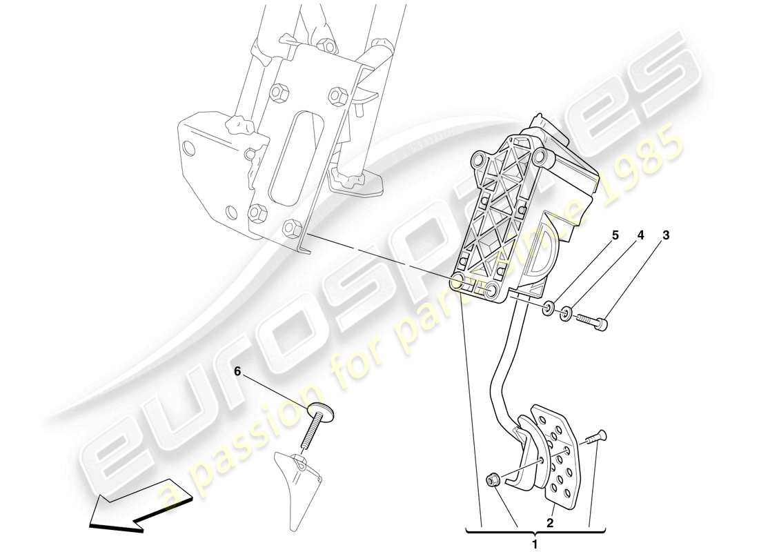 ferrari 599 sa aperta (usa) pedale acceleratore elettronico diagramma delle parti
