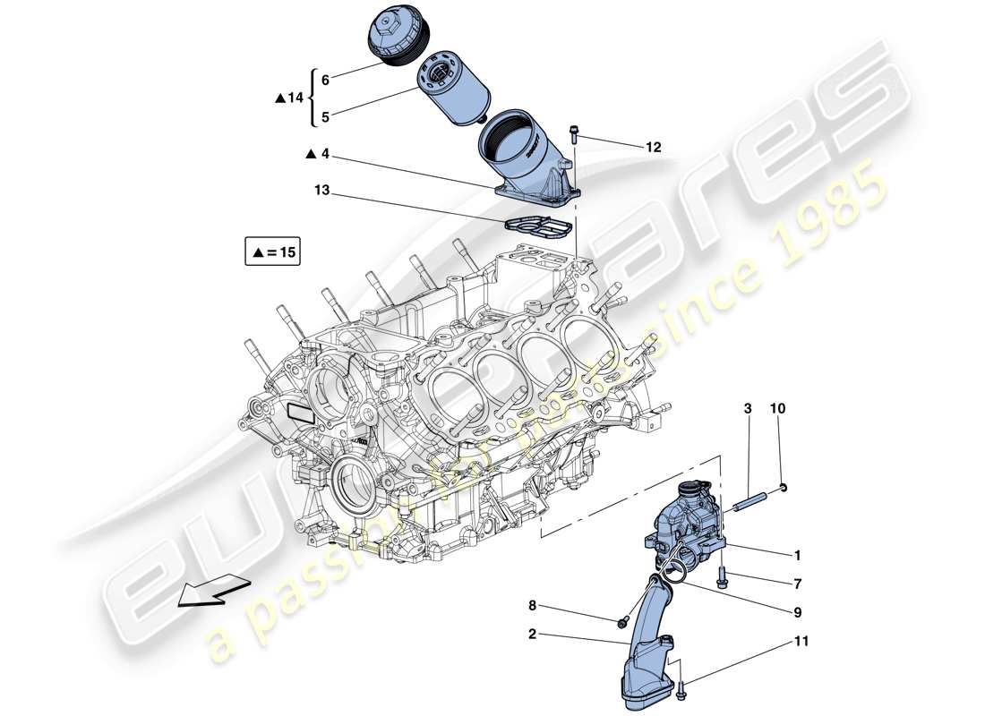 ferrari california t (europe) lubrificazione: pompa e filtro diagramma delle parti