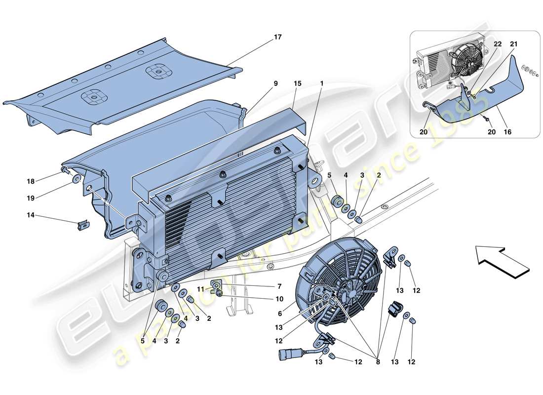 ferrari 458 speciale (usa) radiatori di raffreddamento olio del cambio diagramma delle parti
