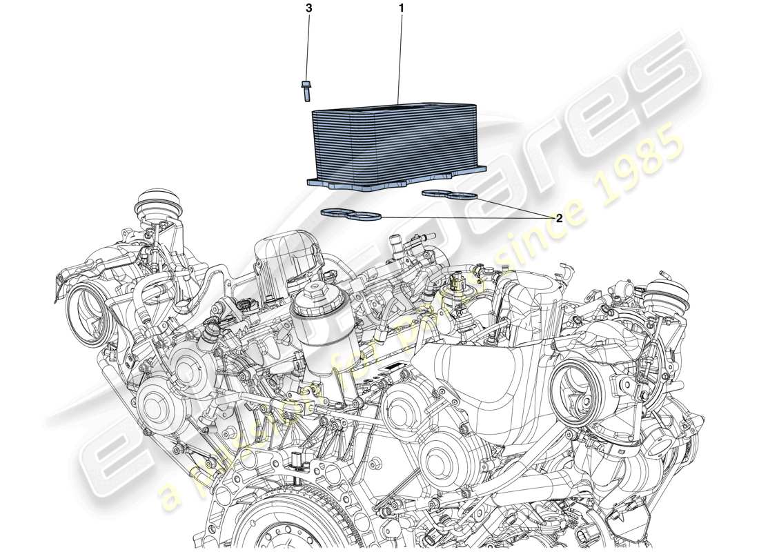 ferrari 488 spider (usa) scambiatore di calore del motore diagramma delle parti