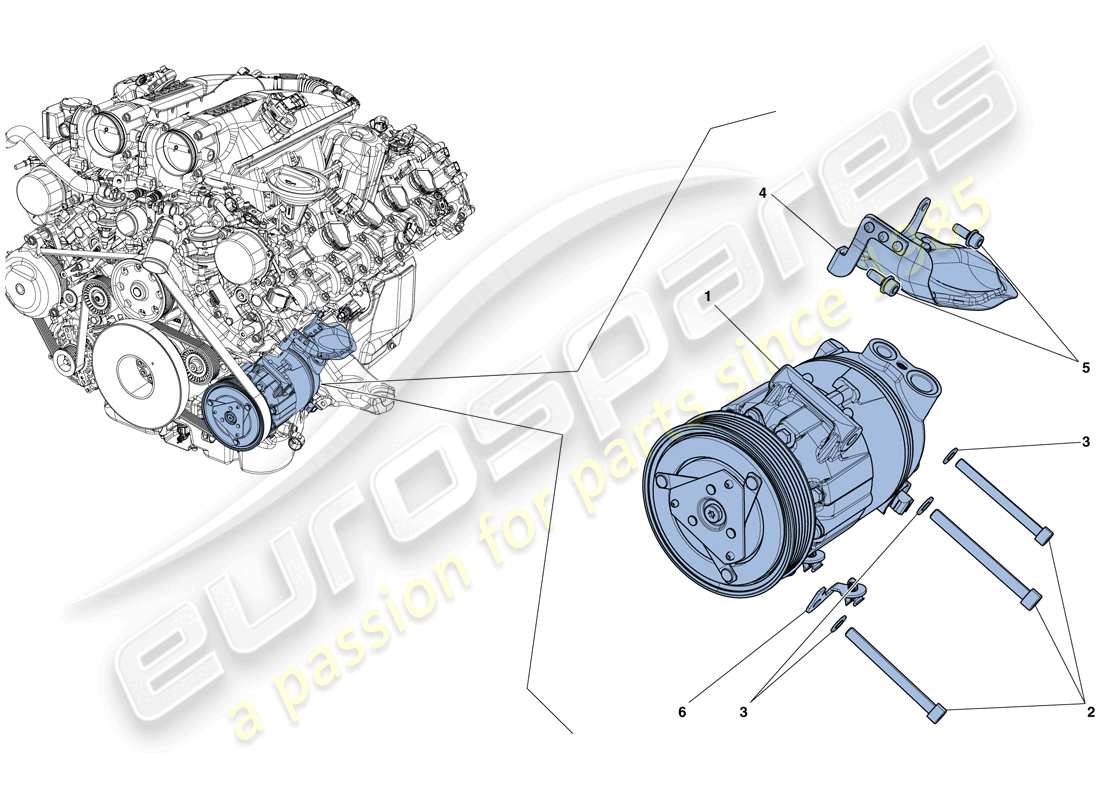 ferrari california t (europe) compressore del sistema ac diagramma delle parti