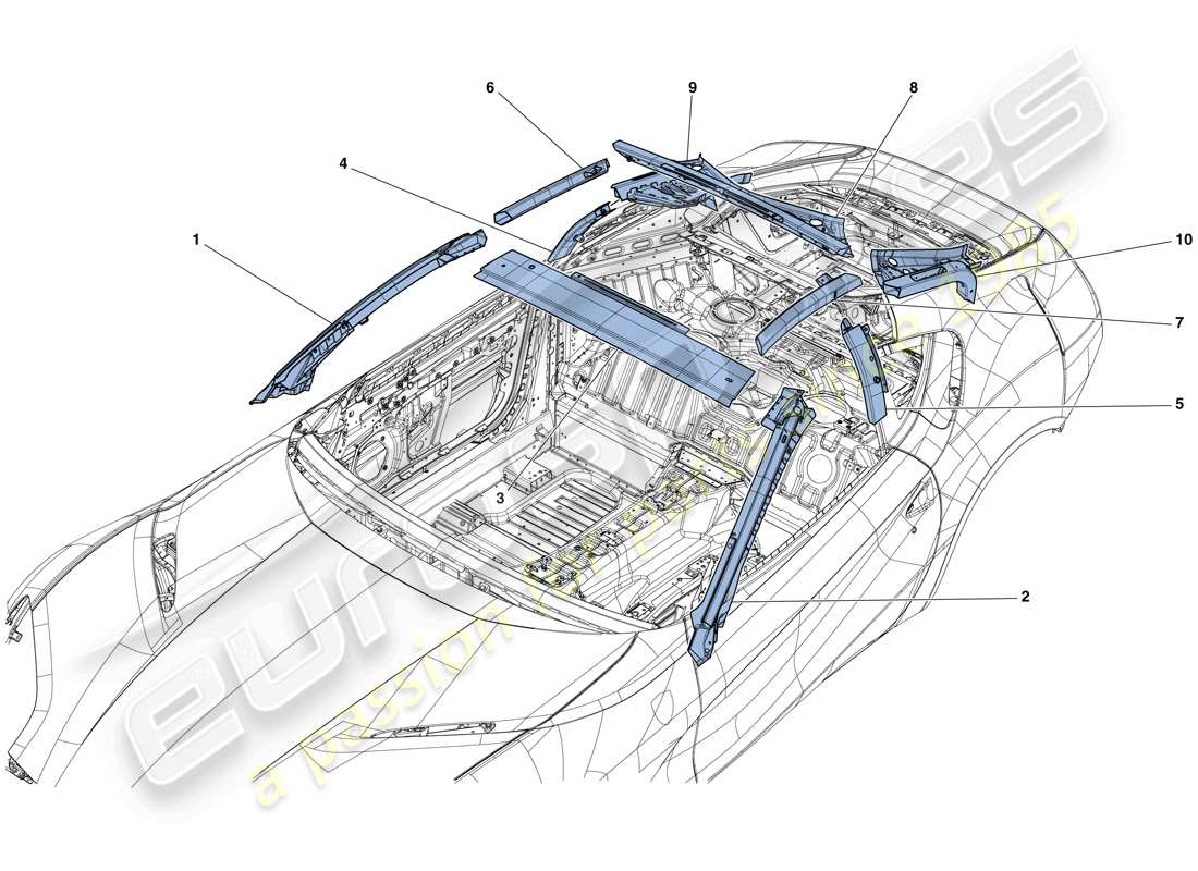 ferrari 812 superfast (usa) diagramma delle parti della serra