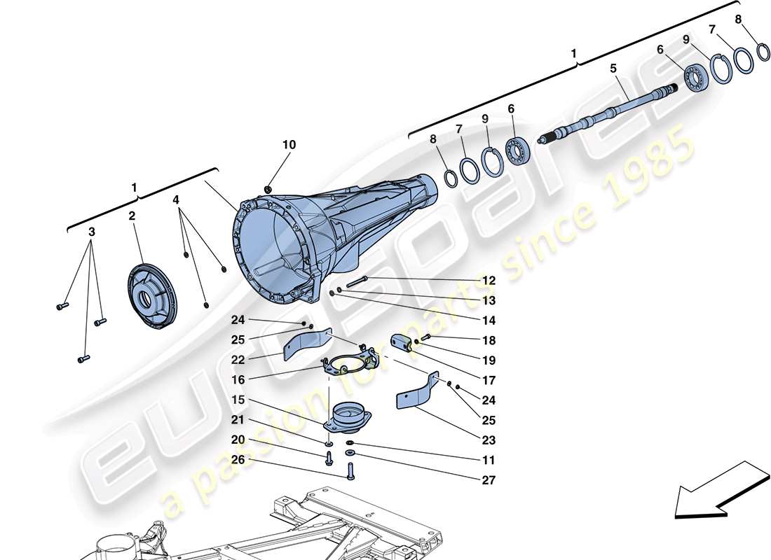 ferrari ff (europe) alloggiamento della trasmissione diagramma delle parti