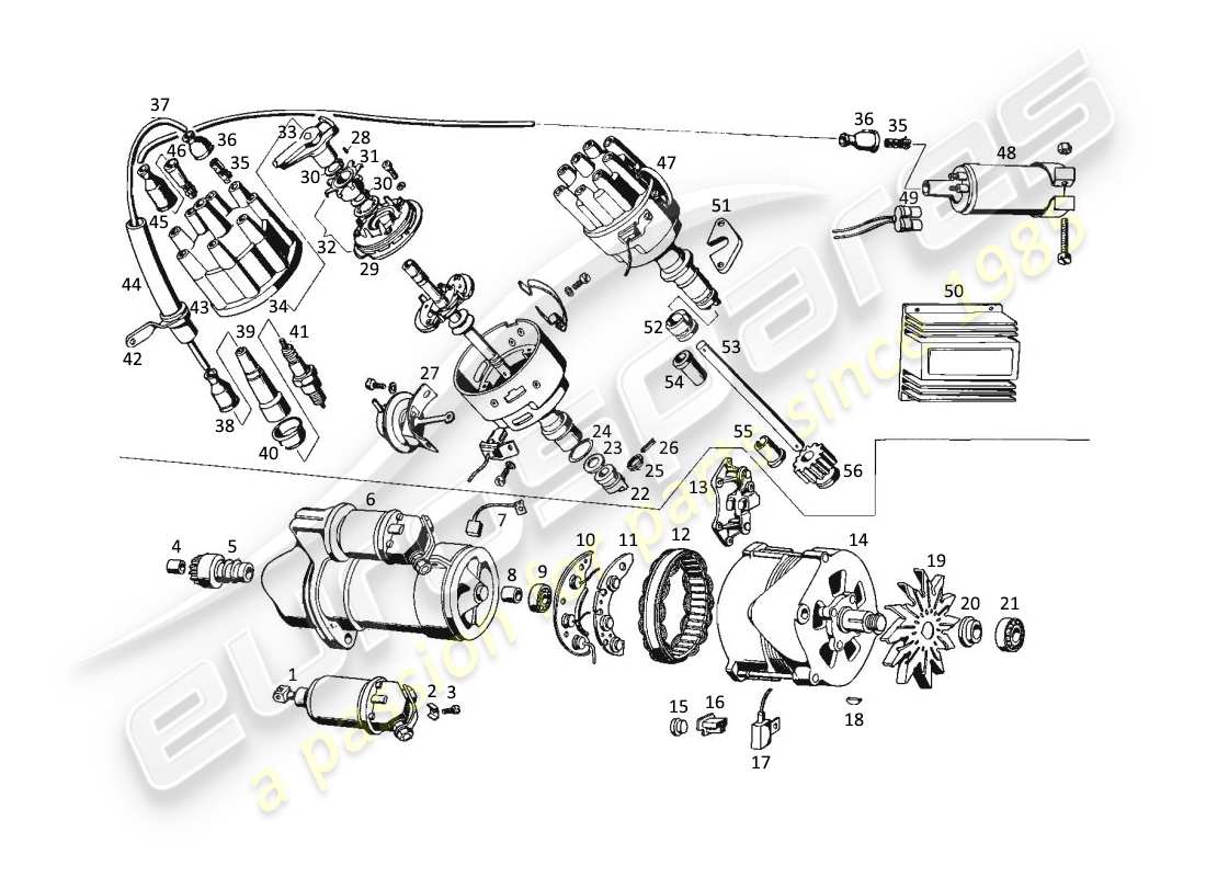 maserati kyalami schema delle parti dell'apparecchiatura elettrica