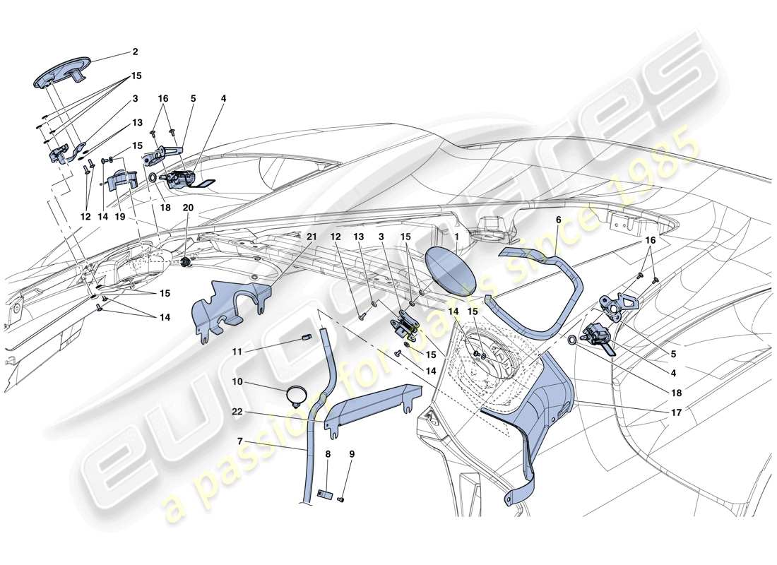 ferrari laferrari aperta (europe) rabbocchi esterni di carburante/fluido schema delle parti