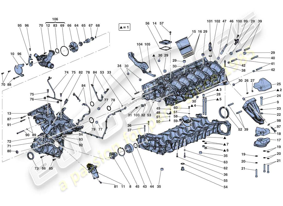 ferrari laferrari aperta (usa) basamento diagramma delle parti