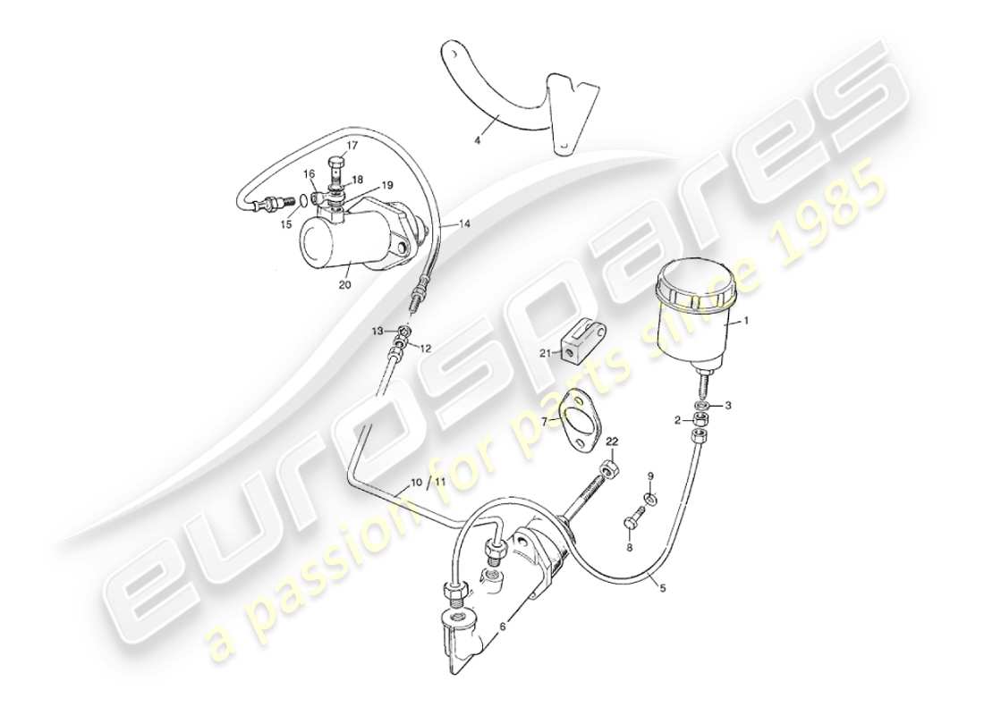 aston martin v8 virage (1999) idraulica della frizione diagramma delle parti
