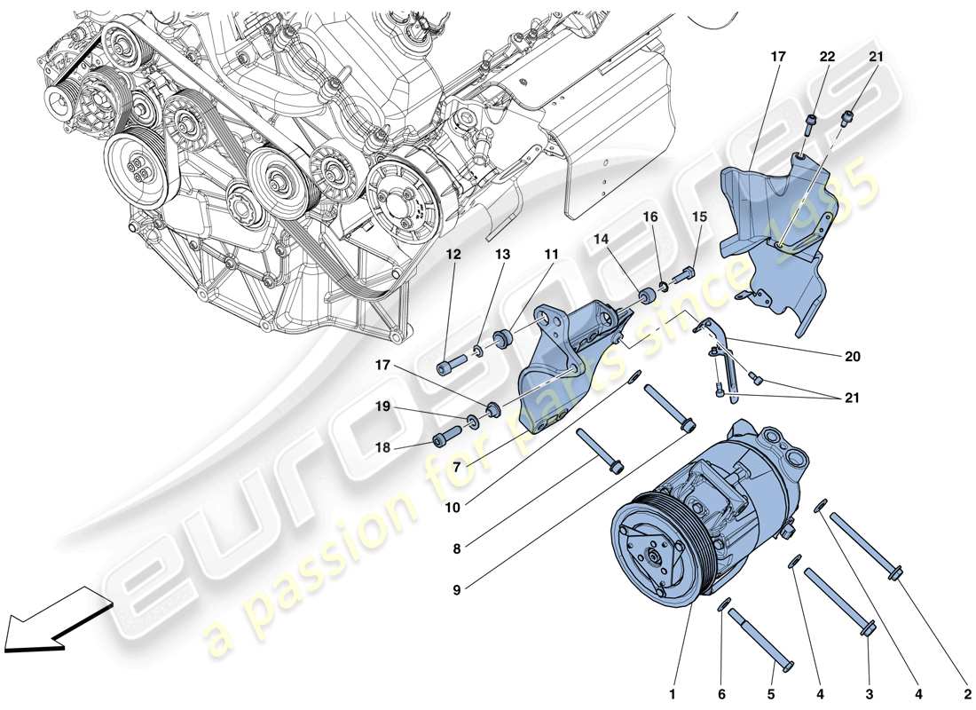 ferrari gtc4 lusso (usa) diagramma delle parti del compressore del sistema ca