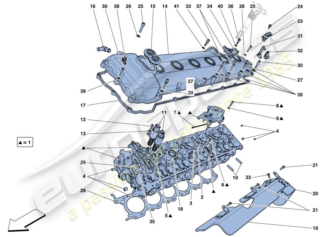 ferrari f12 tdf (europe) testa cilindro sinistra diagramma delle parti