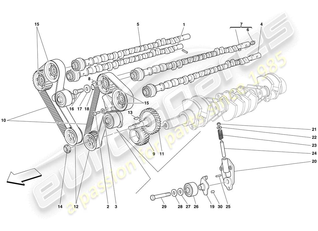 ferrari 612 scaglietti (usa) distribuzione - guida diagramma delle parti