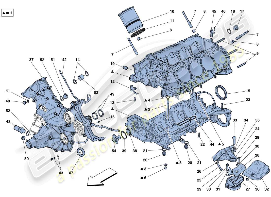 ferrari 458 speciale aperta (rhd) schema delle parti del basamento