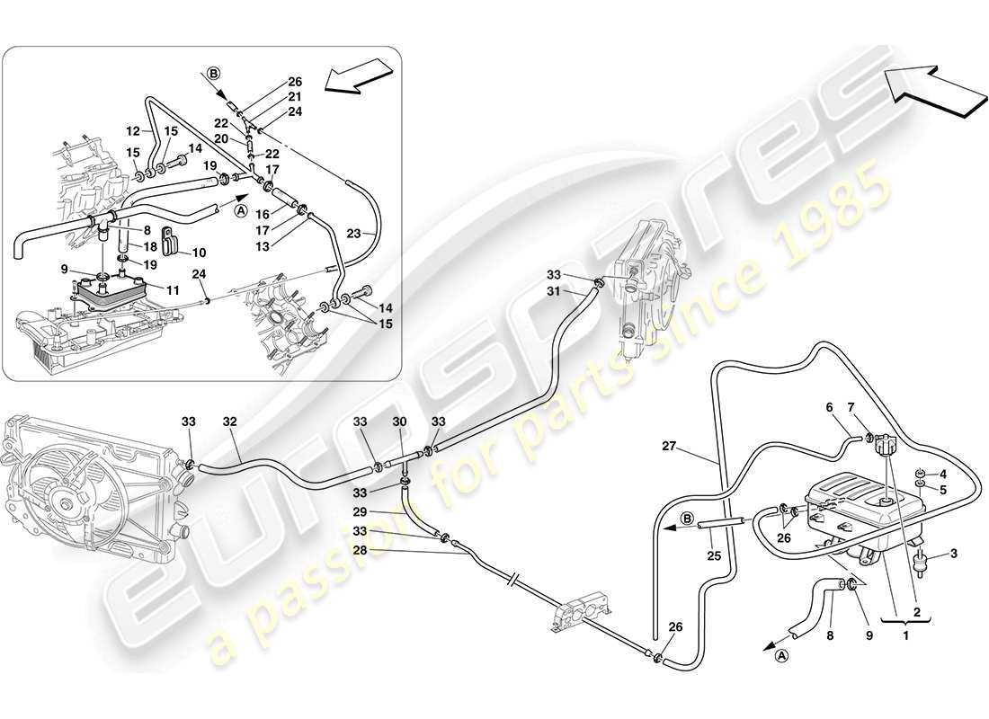 ferrari f430 coupe (europe) schema delle parti del serbatoio di intestazione