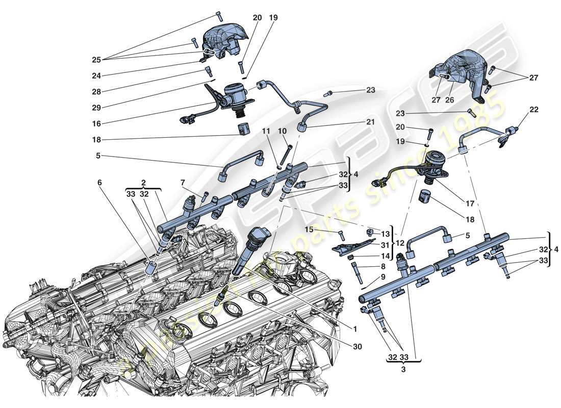 ferrari laferrari aperta (europe) sistema iniezione - accensione schema delle parti