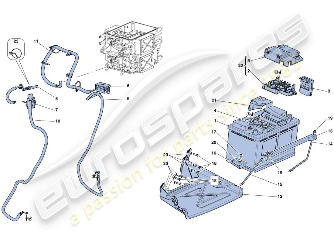 ferrari laferrari aperta (usa) batteria avviamento diagramma delle parti