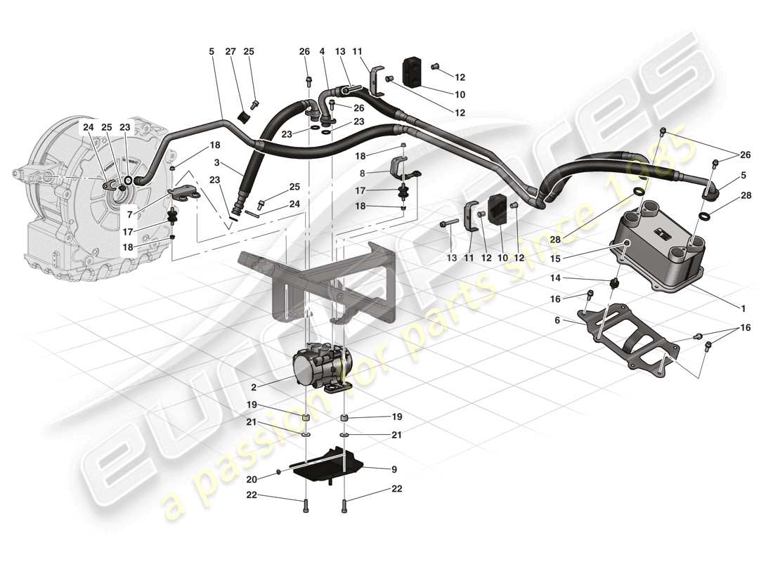 ferrari laferrari (usa) raffreddamento motore elettrico diagramma delle parti