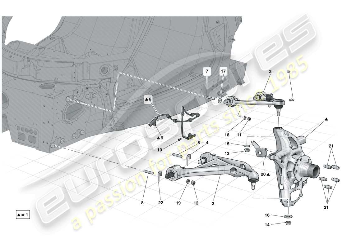 ferrari laferrari (europe) sospensione anteriore - bracci diagramma delle parti