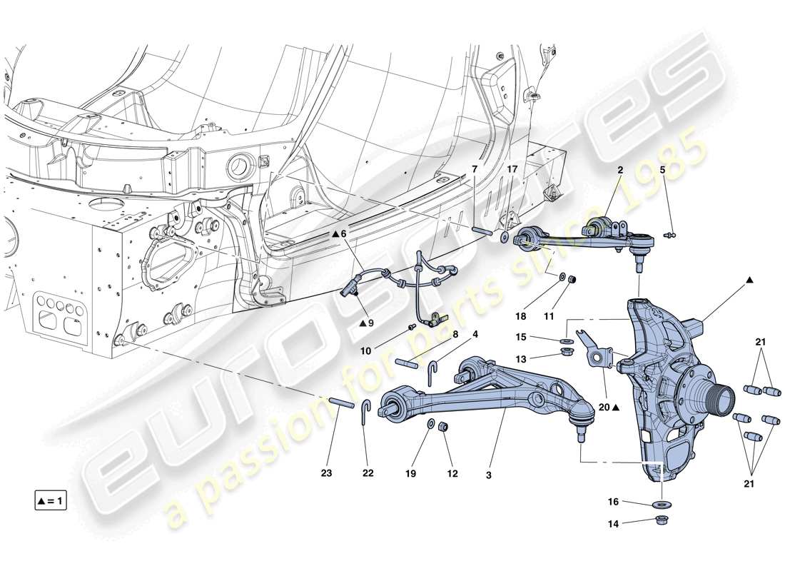 ferrari laferrari aperta (europe) sospensione anteriore - bracci schema particolare