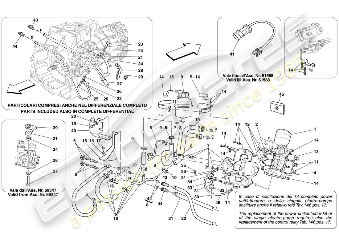 ferrari f430 spider (usa) unità di potenza e serbatoio diagramma delle parti