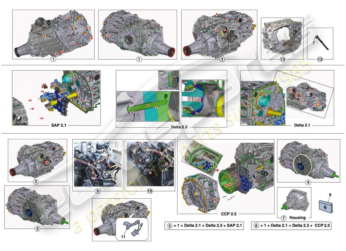 ferrari california t (europe) kit riparazione cambio diagramma delle parti