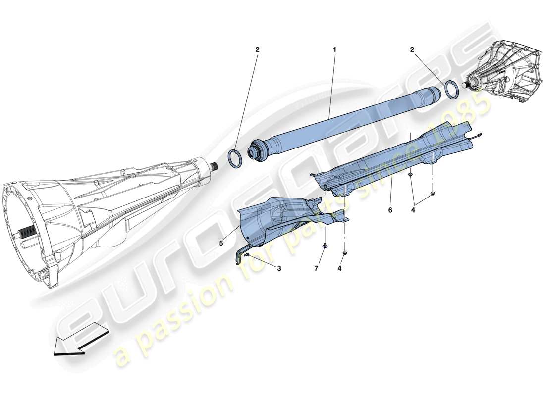 ferrari gtc4 lusso (usa) tubo di trasmissione diagramma delle parti