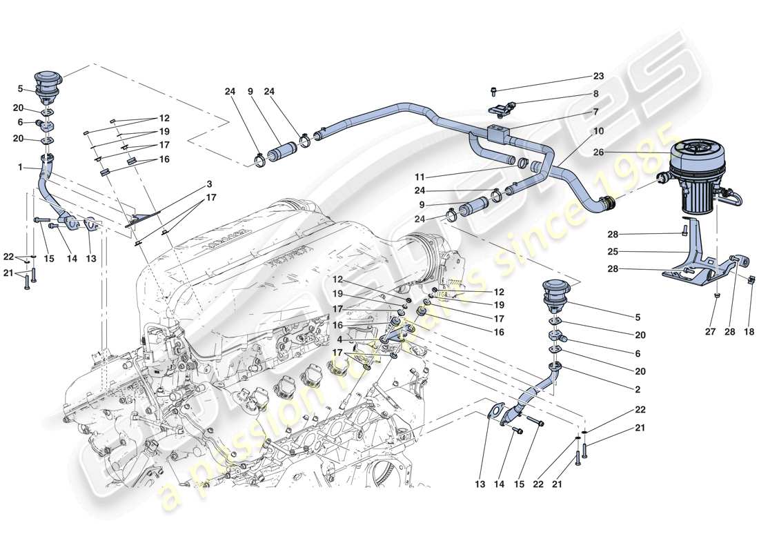 ferrari laferrari aperta (europe) sistema d'aria secondaria diagramma delle parti