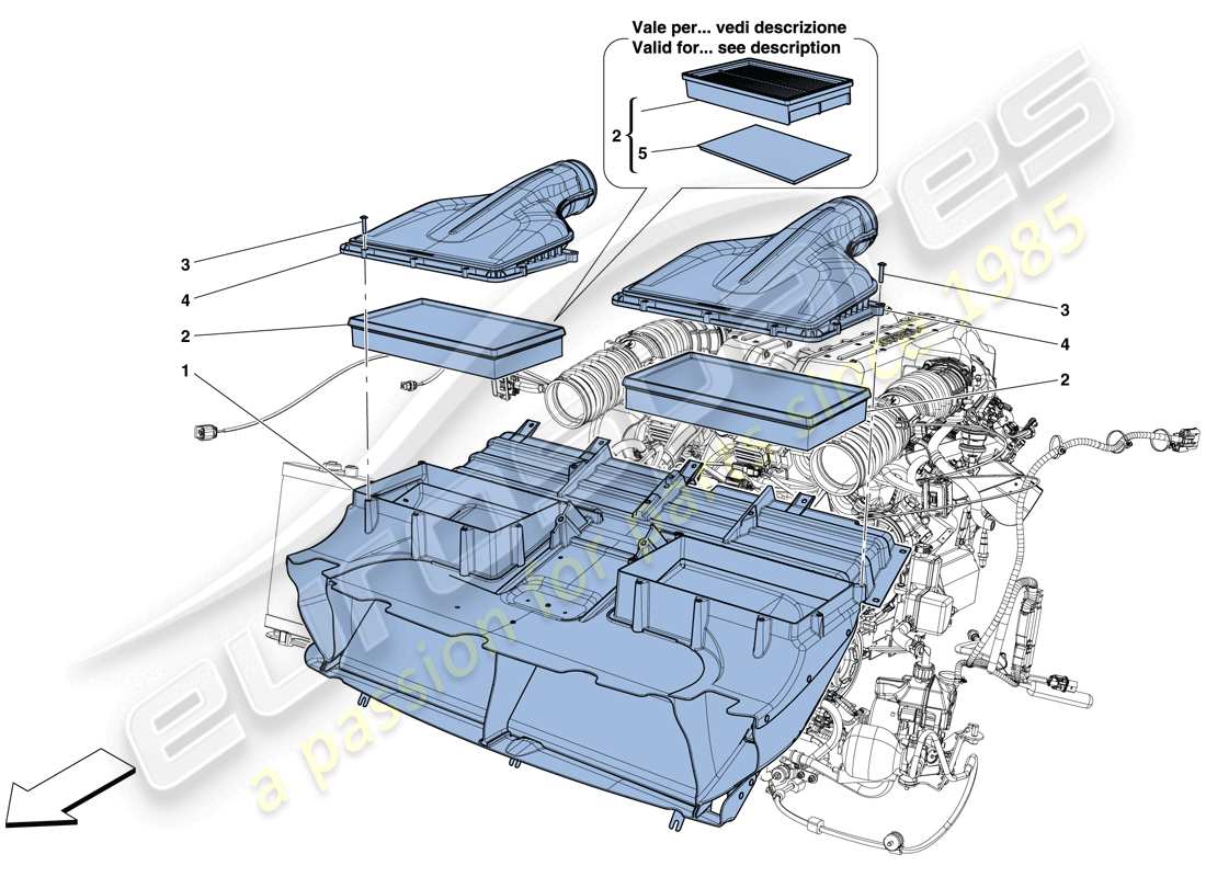 ferrari gtc4 lusso (usa) schema delle parti della presa d'aria