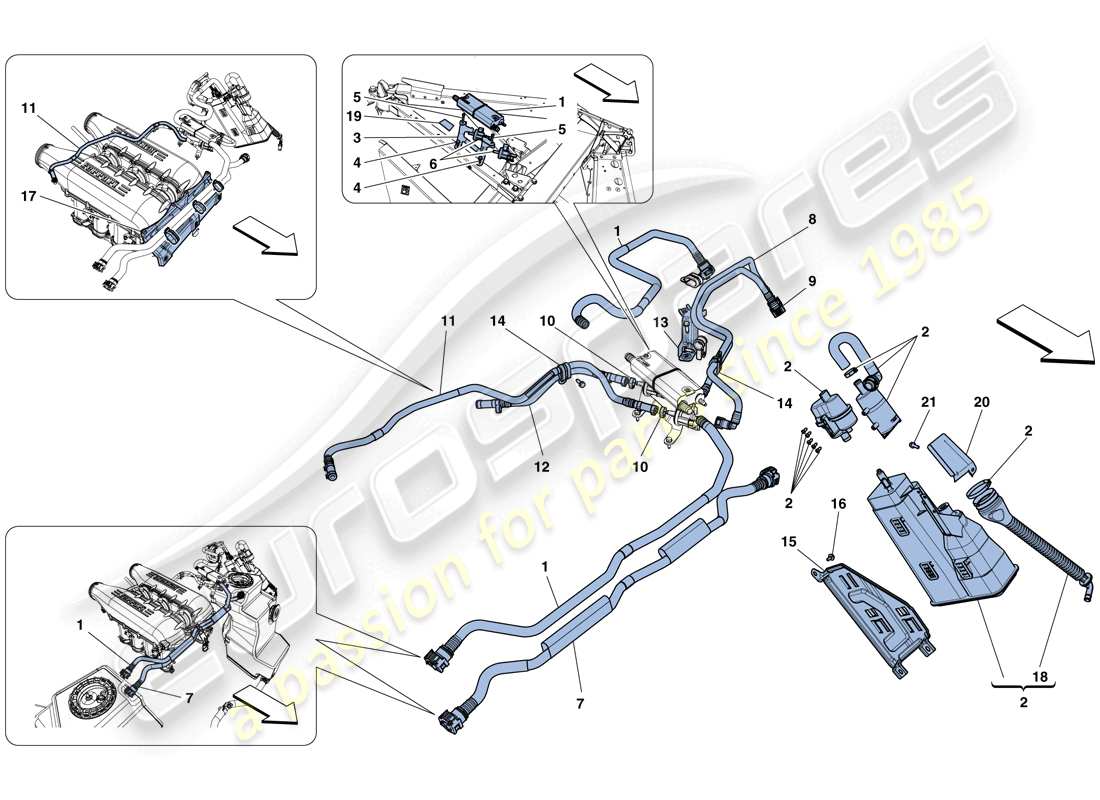 ferrari 458 spider (europe) sistema di controllo emissioni evaporative diagramma delle parti