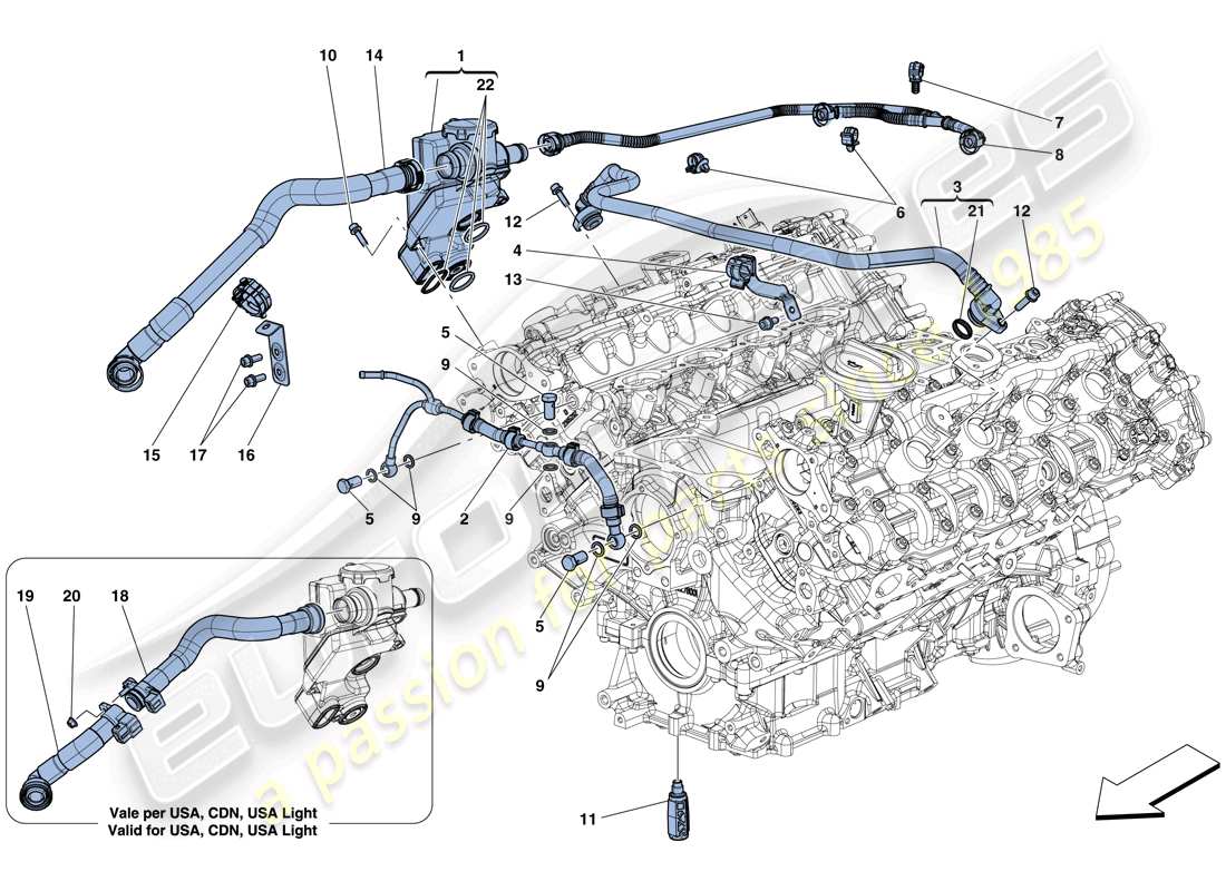 ferrari california t (europe) ventole diagramma delle parti