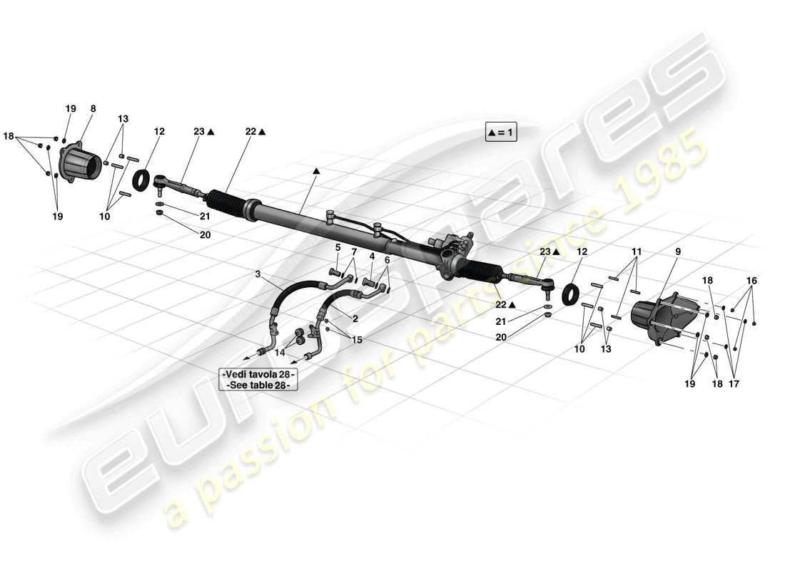 ferrari laferrari (europe) scatola sterzo idraulico diagramma delle parti