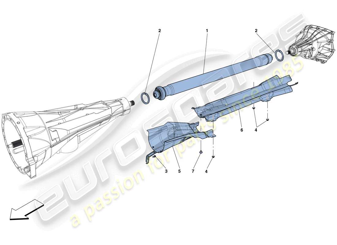 ferrari gtc4 lusso t (rhd) tubo di trasmissione diagramma delle parti