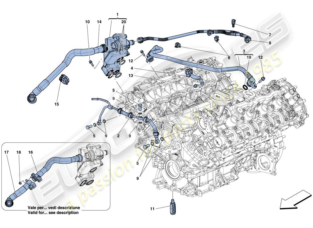 ferrari gtc4 lusso t (rhd) ventole diagramma delle parti