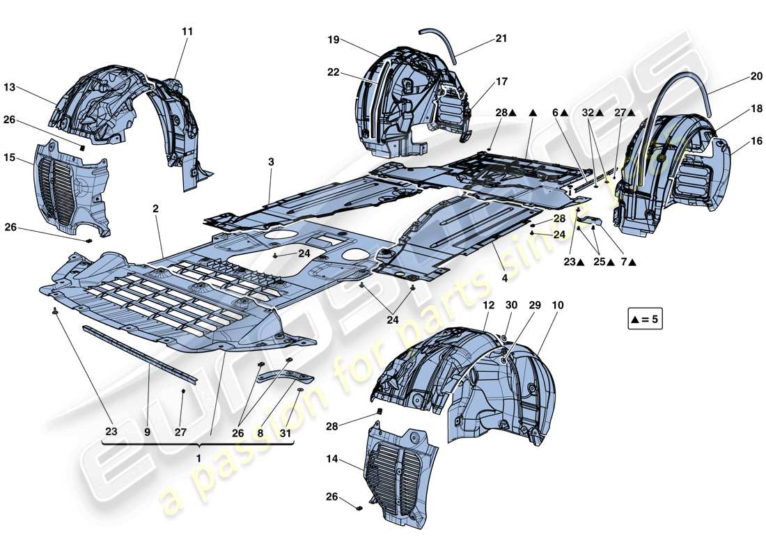 ferrari california t (europe) sottocorpone e timone piatti diagramma delle parti