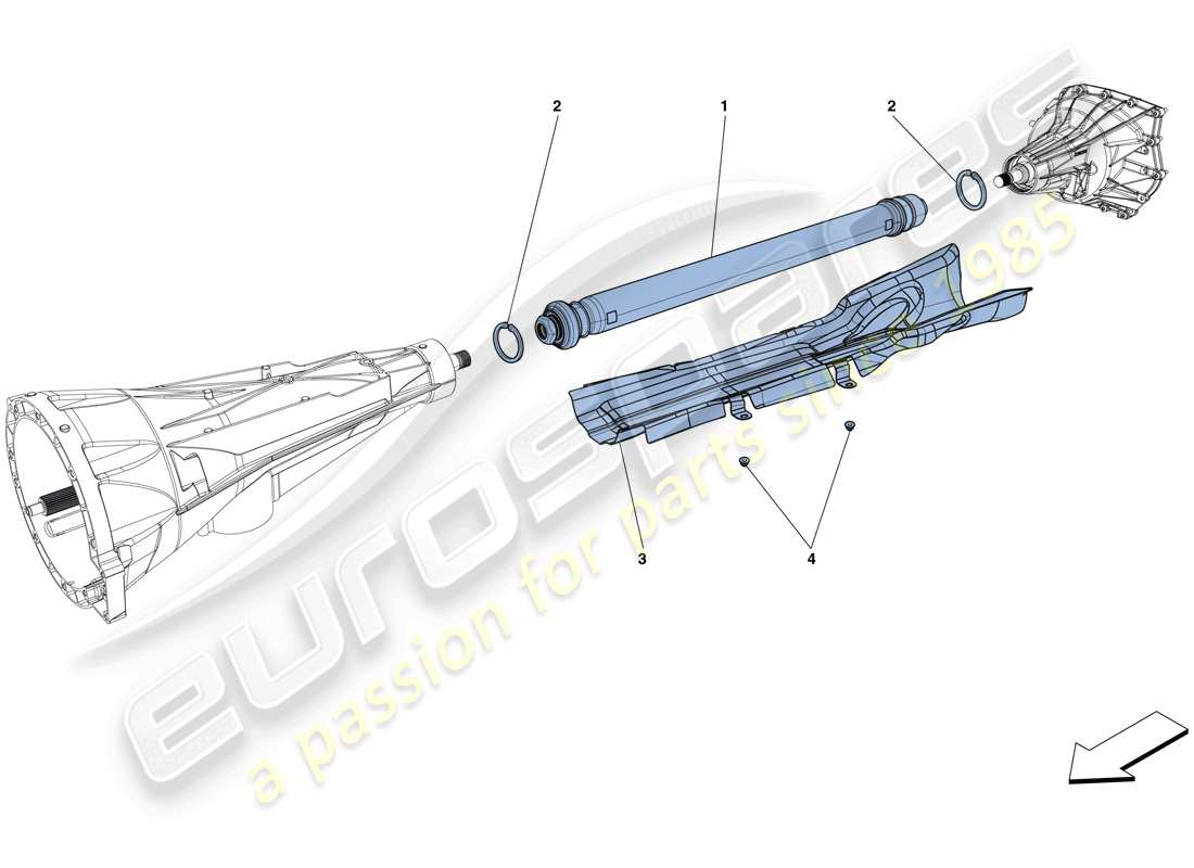 ferrari 812 superfast (rhd) diagramma delle parti del tubo di trasmissione