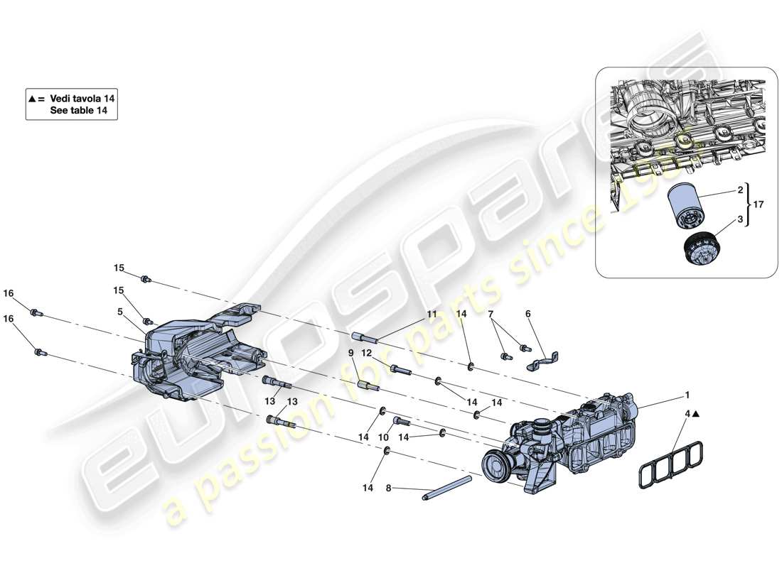 ferrari laferrari aperta (usa) pompa dell'olio diagramma delle parti