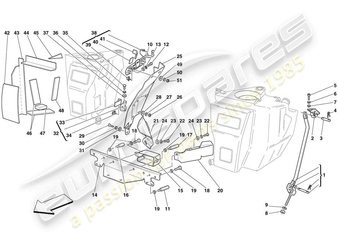 ferrari f430 spider (usa) serbatoi carburante - fissaggi e protezioni diagramma delle parti