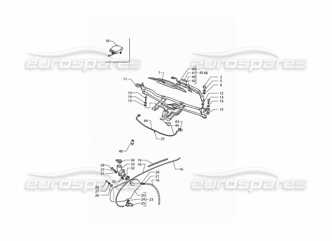 maserati qtp v8 (1998) tergicristallo e rondella (lhd) diagramma delle parti