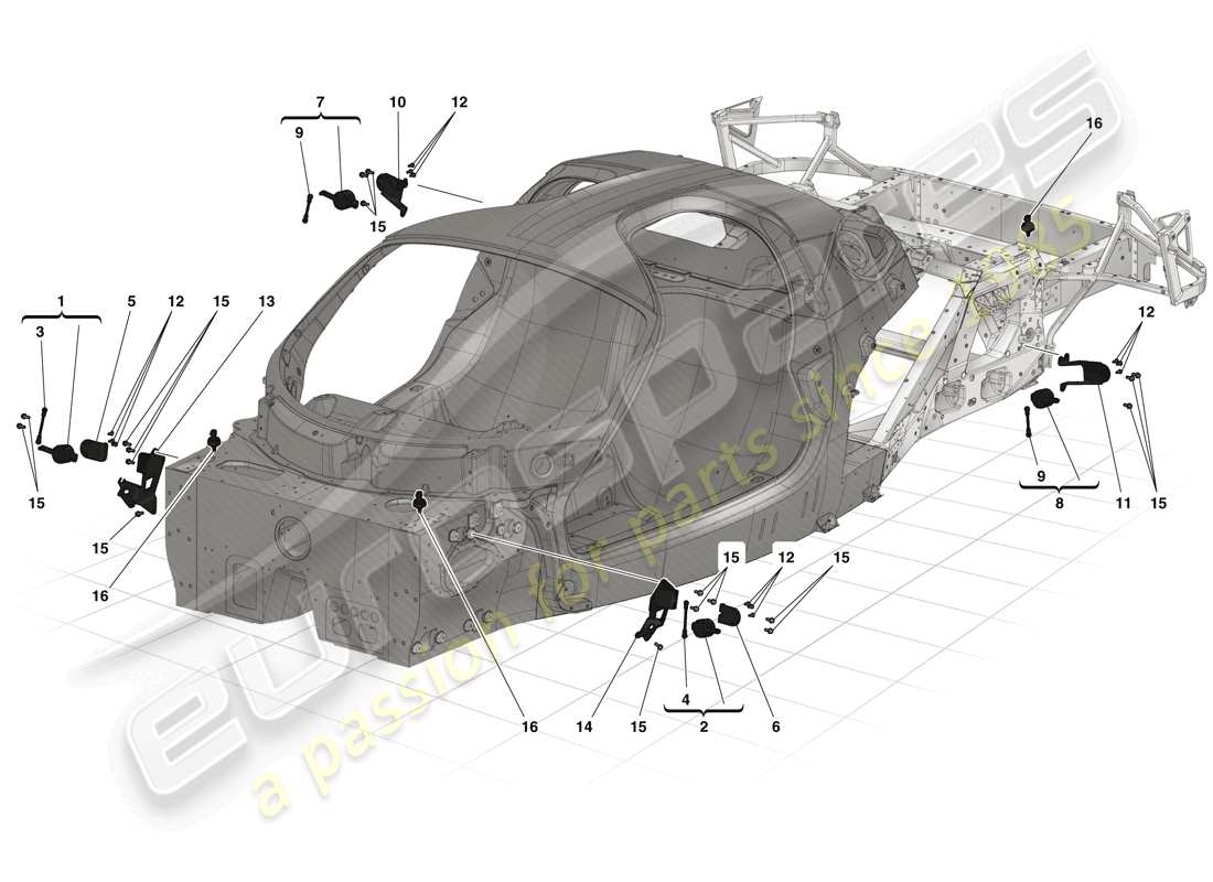 ferrari laferrari (europe) gestione elettronica (sospensione) diagramma delle parti