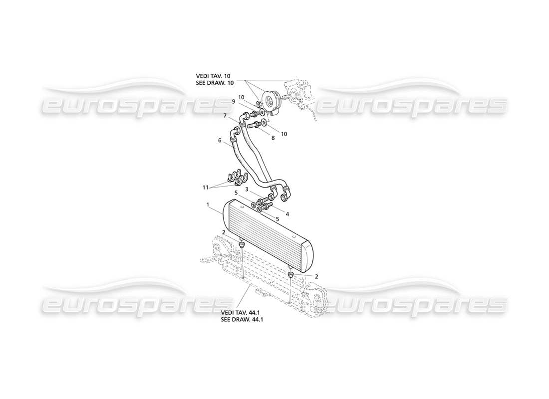 maserati qtp v8 evoluzione raffreddamento dell'olio motore diagramma delle parti