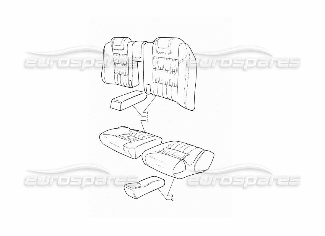 maserati qtp v6 (1996) rivestimento sedile posteriore diagramma delle parti