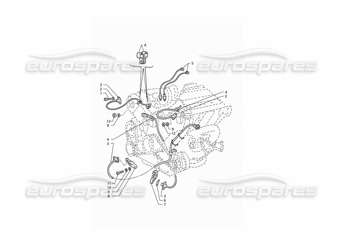 maserati qtp v6 (1996) temporizzazione del sistema di accensione: diagramma delle parti dei sensori