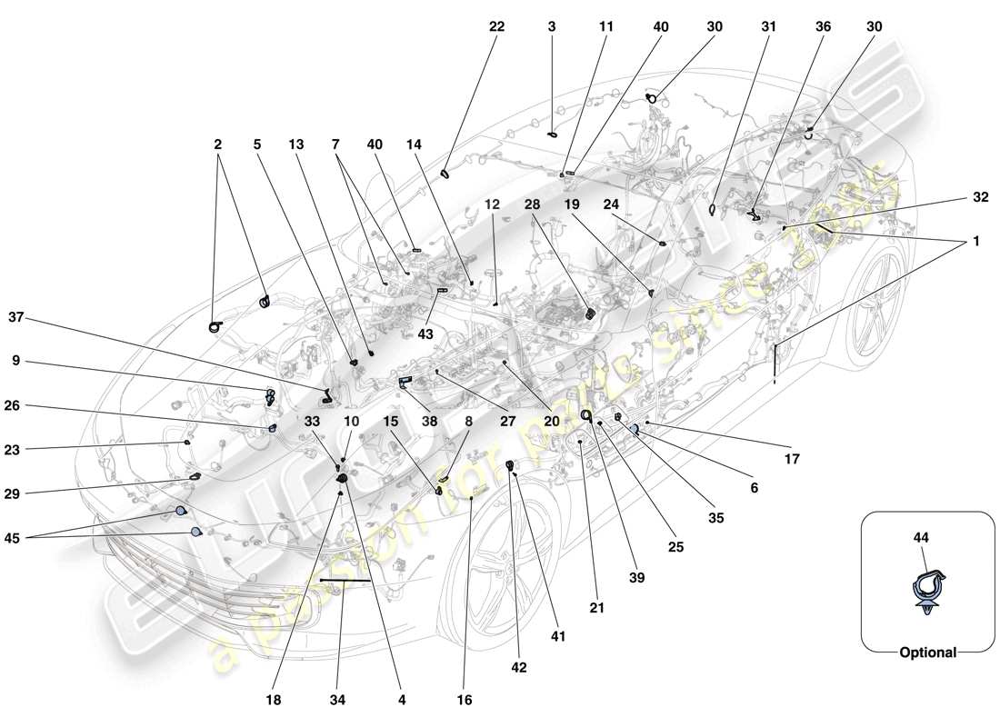 un diagramma delle parti dal catalogo delle parti ferrari gtc4 lusso (rhd)