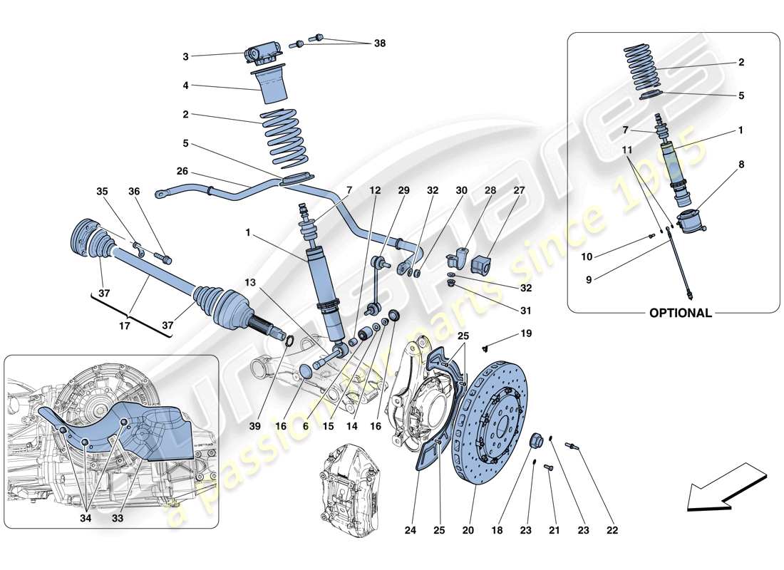un diagramma delle parti dal catalogo delle parti ferrari gtc4 lusso t (rhd)