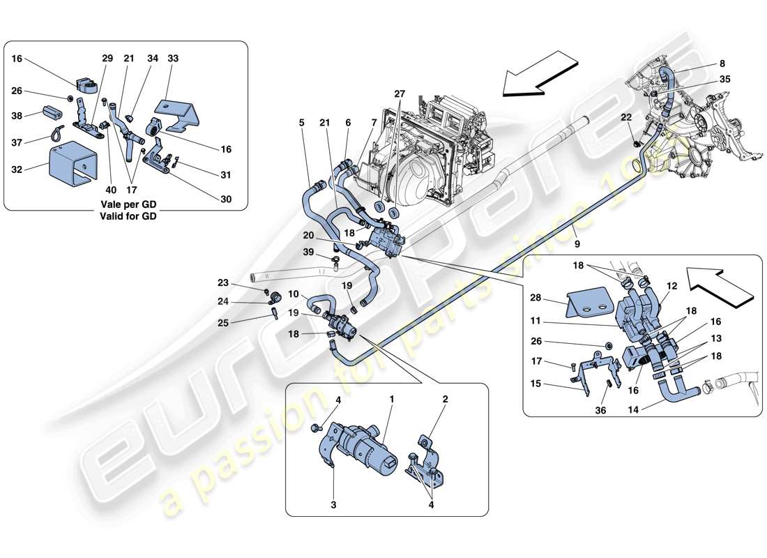 un diagramma delle parti dal catalogo delle parti di Ferrari 458 Spider (USA).