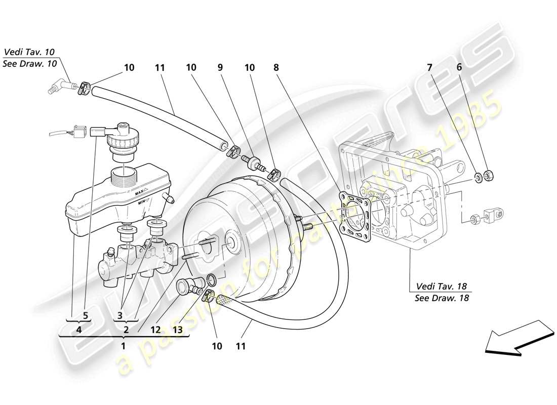un diagramma delle parti dal catalogo delle parti maserati 4200