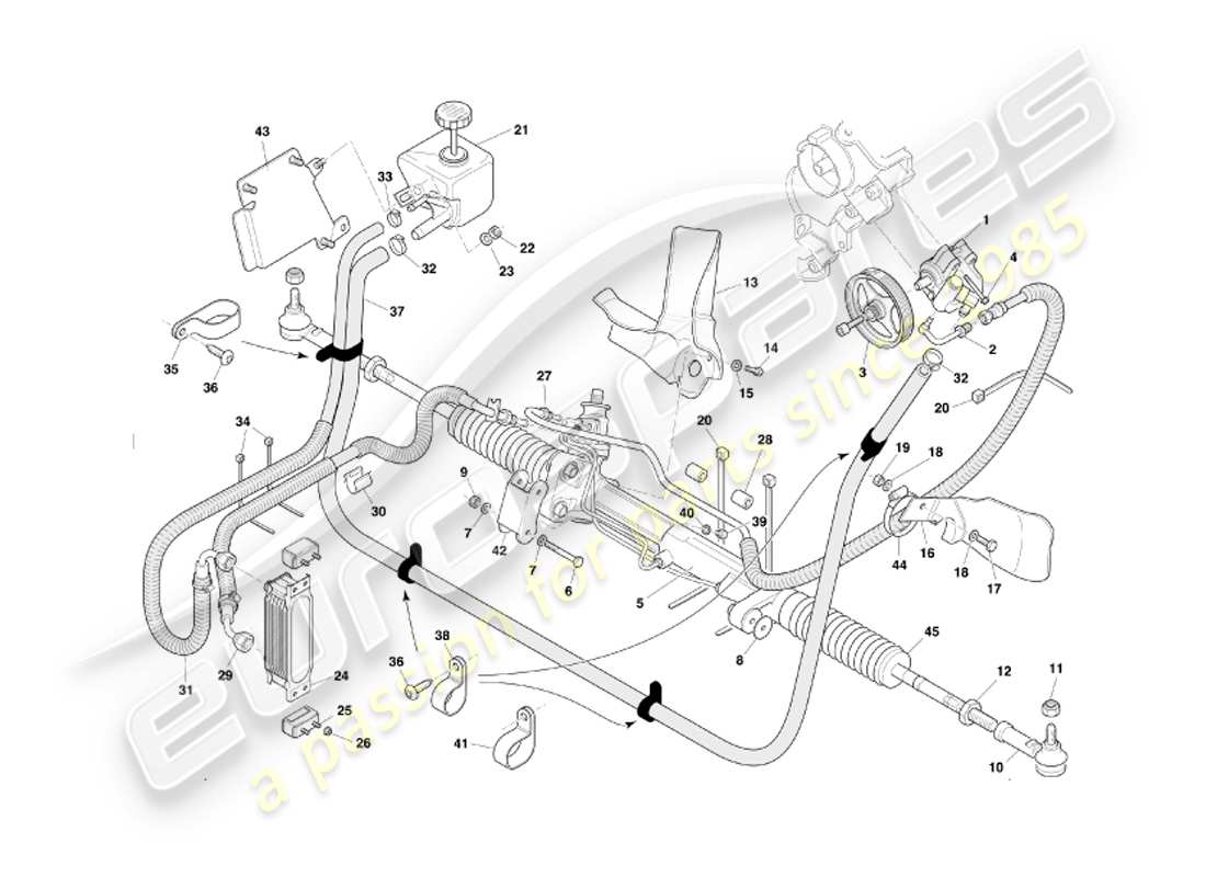 un diagramma delle parti dal catalogo delle parti aston martin db7 vantage (2002)