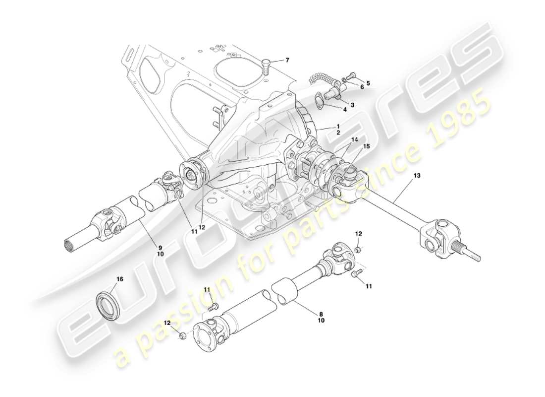 un diagramma delle parti dal catalogo delle parti aston martin db7 vantage (2003)