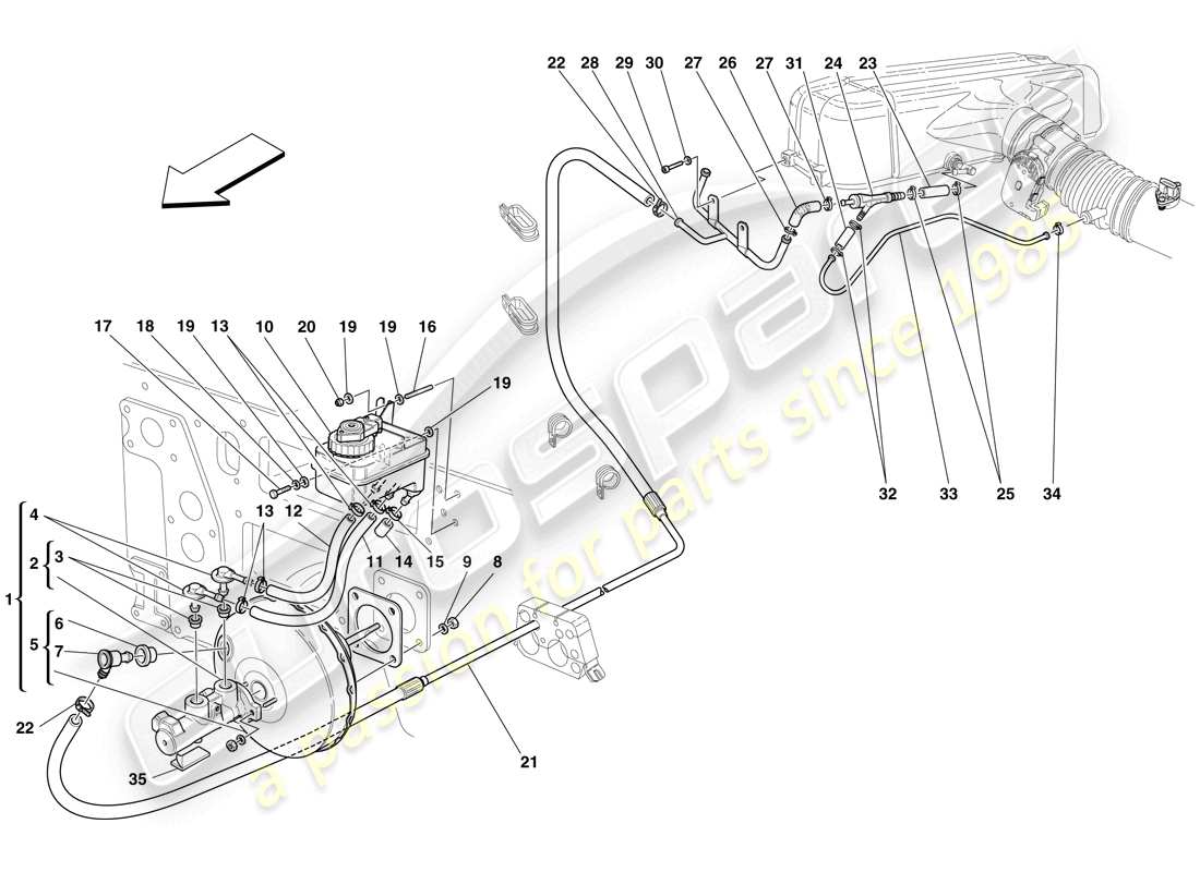 un diagramma delle parti dal catalogo delle parti maserati mc12